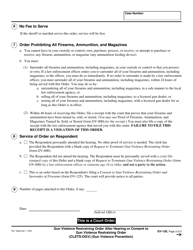 Form GV-130 Gun Violence Restraining Order After Hearing or Consent to Gun Violence Restraining Order - California, Page 3