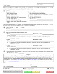 Form JV-285 Relative Information - California, Page 2