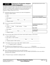 Form JV-321 Request for Prospective Adoptive Parent Designation - California