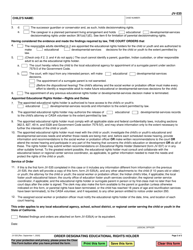 Form JV-535 Order Designating Educational Rights Holder - California, Page 2