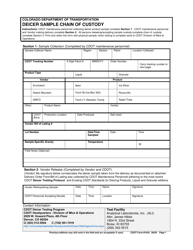 CDOT Form 1439 Deicer Sample Chain of Custody - Colorado