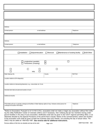 CDOT Form 1233 Utility/Special Use Permit Application - Colorado
