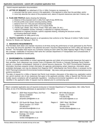 CDOT Form 1233 Utility/Special Use Permit Application - Colorado, Page 2
