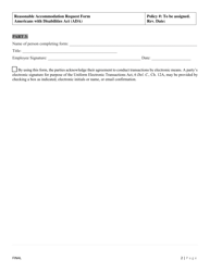 Ada Reasonable Accommodation Request Form - Delaware, Page 2