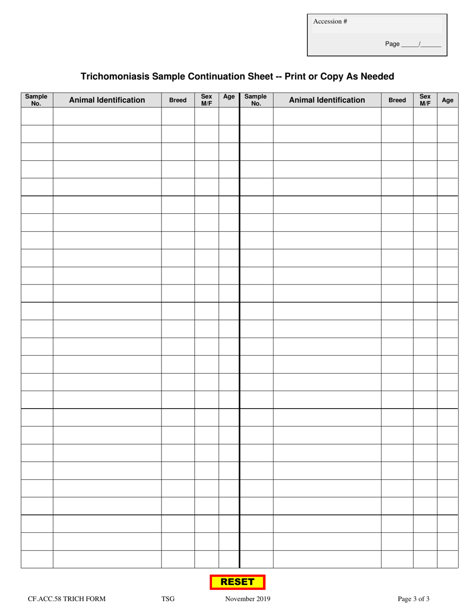 Form CF.ACC.58 Trichomoniasis Testing Submission Form - Alabama, Page 3