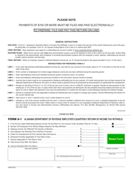 Form A-1 &quot;Employer's Quarterly Return of Income Tax Withheld&quot; - Alabama