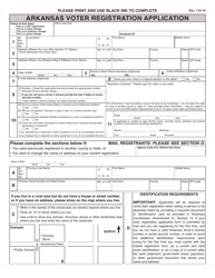 Document preview: Arkansas Voter Registration Application - Arkansas