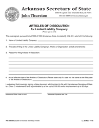 Document preview: Form LL-04 Articles of Dissolution for Limited Liability Company - Arkansas