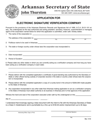 Document preview: Application for Electronic Signature Verification Company - Arkansas