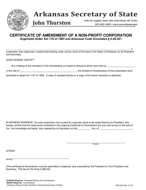 Form NPD-2A  Printable Pdf