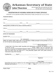 Registration of Facsimile Signature of Public Officials - Arkansas, Page 2