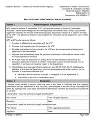 Form DHCS5134 Affiliated and Associated Acknowledgment - California, Page 6