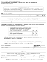 Document preview: Form FA-0205A Authorization to Use Privately-Owned Vehicles on State Business - California