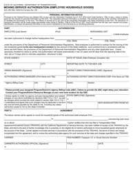 Form ASC-255 Moving Service Authorization (Employee Household Goods) - California
