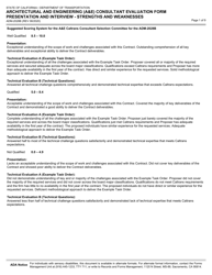 Form ADM-2028B Architectural and Engineering (A&amp;e) Consultant Evaluation Form Presentation and Intervie - Strengths and Weaknesses - California