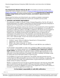 K Form 15 Disadvantaged Business Enterprise (Dbe) Information and Instructions for Bidders - California, Page 2