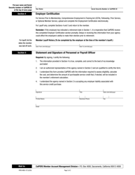 Form PERS-MSD-372 &quot;Request for Service Credit Cost Information - Service Prior to Membership, Ceta, Fellowship, Layoff, Prior Service, and Optional Member Service&quot; - California, Page 2