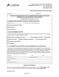 Form my|CalPERS0892 Rollover Certification Form - California, Page 2