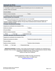 Formulario De Remision Para La Coordinacion De La Transicion (Tc) - Colorado (Spanish), Page 2