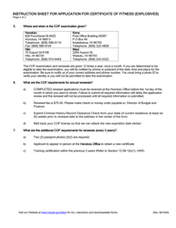 Application for Certificate of Fitness (Explosives) - Hawaii, Page 2