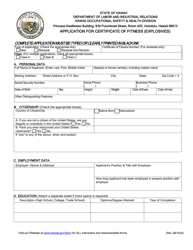 Application for Certificate of Fitness (Explosives) - Hawaii, Page 3