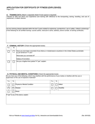 Application for Certificate of Fitness (Explosives) - Hawaii, Page 4