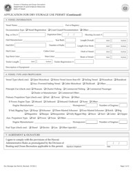 Application for Dry Storage - Hawaii, Page 2