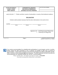 Form 1F-P-3019 Confidential Request for Special Immigrant Juvenile Factual Findings - Hawaii, Page 4
