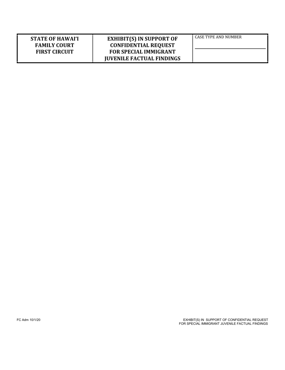 Form 1F-P-3019 Confidential Request for Special Immigrant Juvenile Factual Findings - Hawaii, Page 5