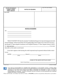 Form 1F-P-3019 Confidential Request for Special Immigrant Juvenile Factual Findings - Hawaii, Page 6