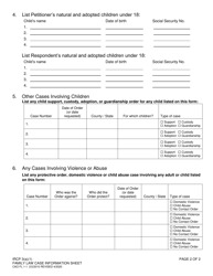 Form CAO FL1-1 Family Law Case Information Sheet - Idaho, Page 2