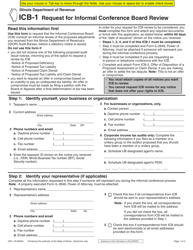 Document preview: Form ICB-1 Request for Informal Conference Board Review - Illinois