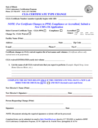 Document preview: Clia Certificate Type Change - Illinois