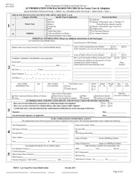Form CFS718-A &quot;Authorization for Background Check for Foster Care &amp; Adoption&quot; - Illinois