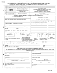 Form CFS718-D Authorization for Background Check for Unlicensed/License Exempt Child Care - Illinois