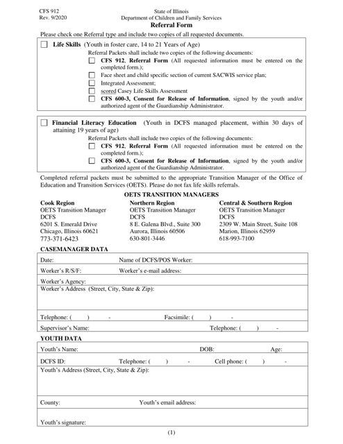 Form CFS912 Printable Pdf