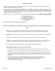 Form AER2048 Application for Registration of Federal Aircraft Certificate - Illinois, Page 2
