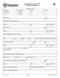 Document preview: Form AER2059 Application for Airport/Rla Certificate of Approval - Illinois