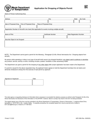Document preview: Form AER2586 Application for Dropping of Objects Permit - California
