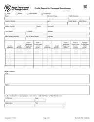 Document preview: Form BC2448A Profile Report for Pavement Smoothness - Illinois