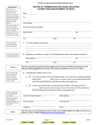 Document preview: Form E-TV3504.1 Notice of Termination for Lease Violation (Other Than Non-payment of Rent) - Illinois