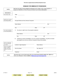 Document preview: Form E-P3501.1 Demand for Immediate Possession - Illinois