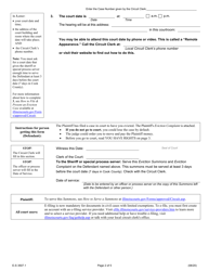Form E-S3507.1 Eviction Summons - Illinois, Page 2
