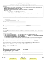 Document preview: Form E-L3503.1 Letter to the Sheriff (Serving an Eviction Summons & Eviction Complaint) - Illinois
