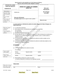 Document preview: Formulario NC-O305.5 Orden De Cambio De Nombre (Adulto) - Illinois (Spanish)