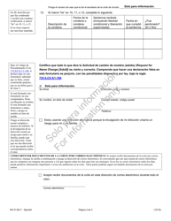 Formulario NC-R303.7 Solicitud De Cambio De Nombre (Adulto) - Illinois (Spanish), Page 2