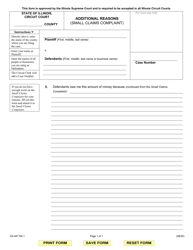 Form CS-AR704.1 &quot;Additional Reasons (Small Claims Complaint)&quot; - Illinois