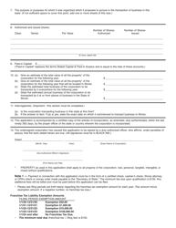 Form BCA13.15 Application for Authority to Transact Business in Illinois - Illinois, Page 2