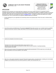 State Form 56847 Community Recycling Grant Program Application - Indiana, Page 3