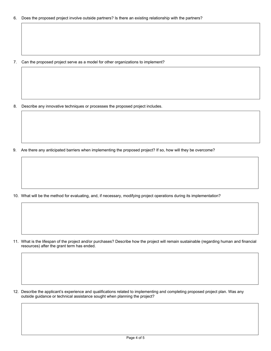 State Form 56847 Community Recycling Grant Program Application - Indiana, Page 4